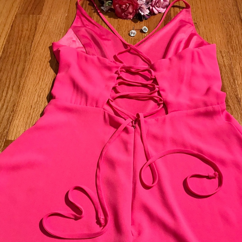 SMALL PINK LACE UP DRESS BY LUSH